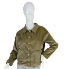 Past Life The Collective Denver Colorado Lucy Corduroy Cropped Olive Jacket Xs