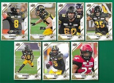 2019 Upper Deck CFL Gold Hamilton Tiger-Cats Team Lot 7 Different Cards xx/50