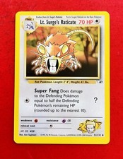 Lotto Carte Pokemon Lt.surge’s Raiticate 51/132 Bellissimo Gym Challenge 