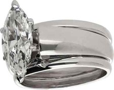 2.40 Carat Marquise Cut Cubic Zirconia Engagement Circle of Love Engagement Ring