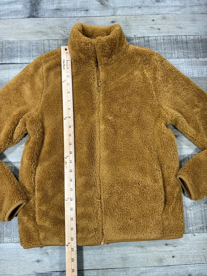 Chaqueta Uniqlo Mujer Pequeña Amarilla Pila Profunda Polar Exterior Informal Cremallera Completa Foto 3 de 4