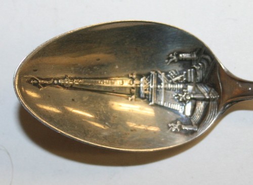 Vintage Indianapolis Mann hackender Baum in Sonne Sterlingsilber 4 1/4" Souvnr Löffel - Bild 2 von 4