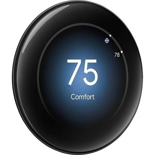 Google Nest 4th Gen Learning Thermostat GA05169-US POLISHED Obsidian (Black) - Image 2 of 4