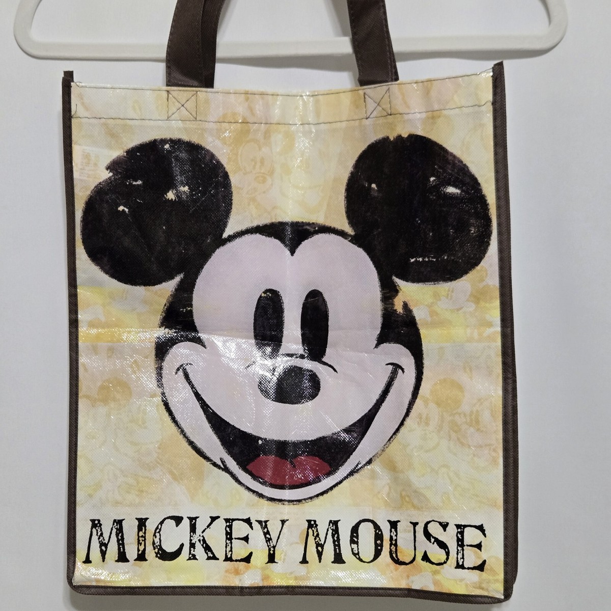 Disney Multicolor Mickey Head Tote Bag - Gray Background New Mickey Mouse Big Face Canvas Mini Tote available at  main image 4