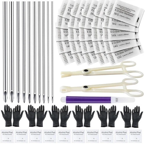 Piercing Kit 44pcs - Usiriy Needle with 20G 18G 16G 14G 12G...  - product listing photo