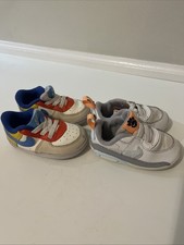 Lot Two Pair Baby Nike Sneakers 3.5/4 Multicolor Boy Or Girl Shoes Pre-owned