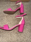 SUGAR Fuchsia Strappy Microsuede "Machelene" Open Toe Block Heel Sandals 9M EUC — photo 9