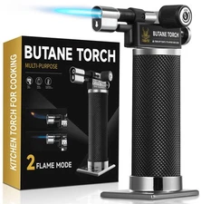Butane Torch Lighter, DUAL Flame Mode Kitchen Torch, Refillable Cooking Torch...