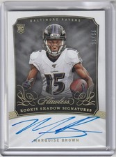 Marquise Brown 2019 Flawless Rookie Shadow Signatures Rc On Card Auto (21/25). rookie card picture