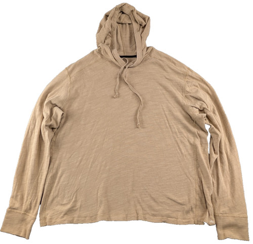 Rag Bone Flame Hoodie Mens XL Tan Cotton Slub Lightweight Pullover VGUC Peru