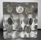 Silver Dimes 25 Silver Lucite Paperweight 1959-1964