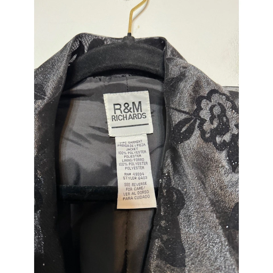 R&M Richards Whimsigoth Burnout Velvet Sheer Blazer Jacket Size 10 Fairy Grunge - Image 2 of 4