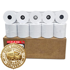 10 Rolls 3 1/8 X 230 Thermal Paper Receipt Rolls 55 Gsm - X 70M Fits All Pos