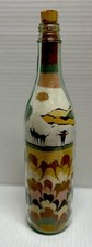 Beautiful Sand Art In A Bottle By Sue Berry Of Alabama 1960-1970 12 Tall