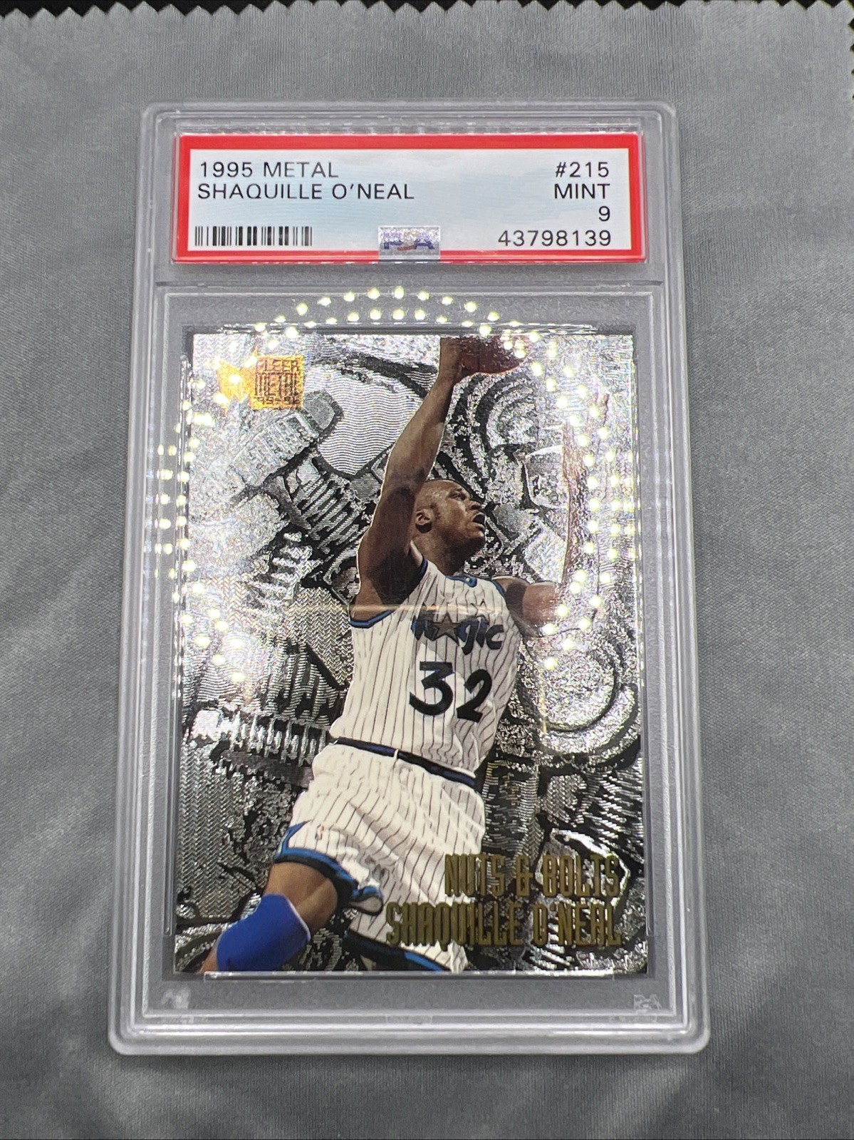 1995-96 Fleer Metal Shaquille O'Neal #215 PSA 9 Orlando Magic HOF MINT view 3