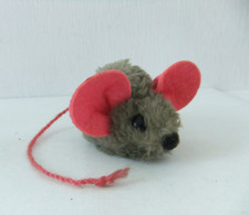 VINTAGE 1975 WALLACE BERRIE CO GRAY PINK PLUSH MOUSE 2605