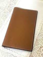 HERMES Leather Notebook Cover Brown 17cm 6.7in Pre-owned