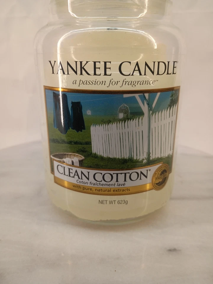Yankee Candle Black Label CLEAN COTTON 22oz Jar Large Discontinued - Image 2 of 4