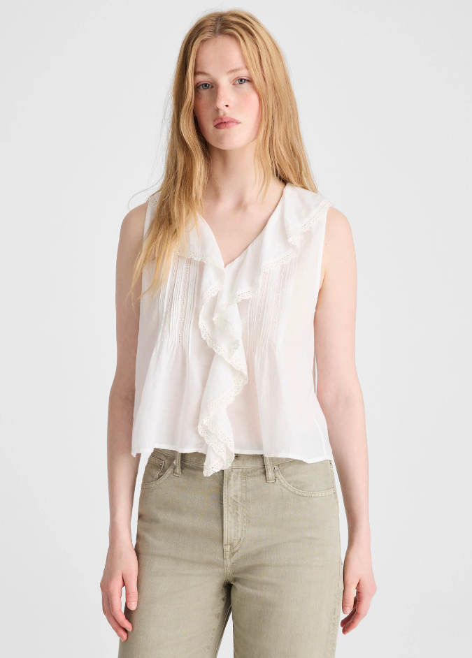 Madewell The Blaire Sleeveless Top - White New