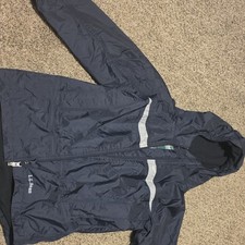L.L.Bean Unisex Kids Hooded Windbreaker Jacket Full Zip Lined Black L 14-16