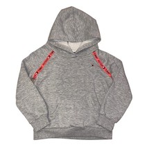 Girls Tommy Hilfiger Hoodie with Pocket Size 5 Gray Pullover Sweatshirt