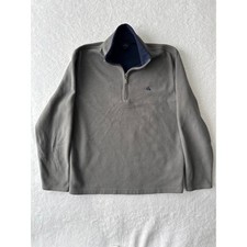 Brooks Brothers 346 Quarter Zip Pullover Men Size Large Gray Blue Fleece