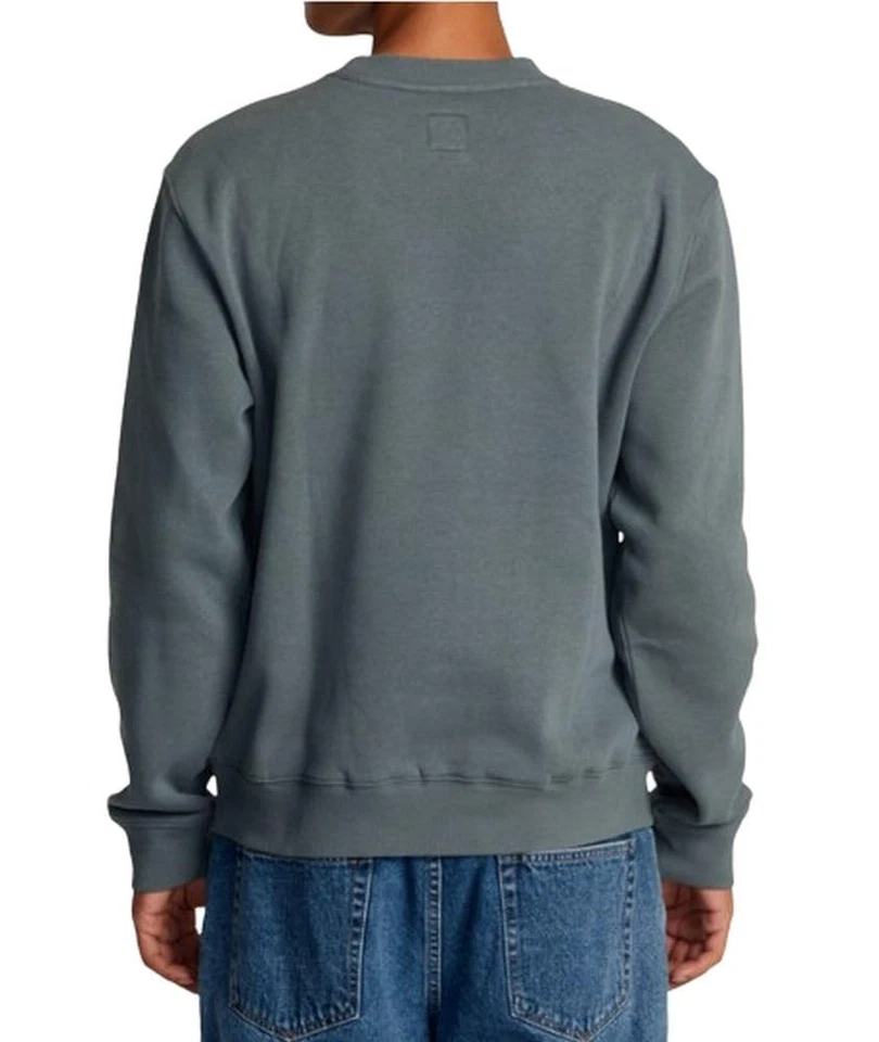RVCA Hombres Calce Relajado Vellón Cuello Redondo - Dayshift Crew Bálsamo Verde, Mediano Foto 2 de 4