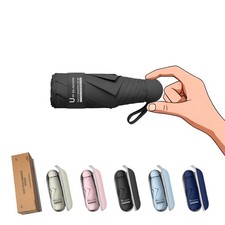 Travel Essentials Mini Umbrella for Purse With Case Small Compact UV Sun Prot...