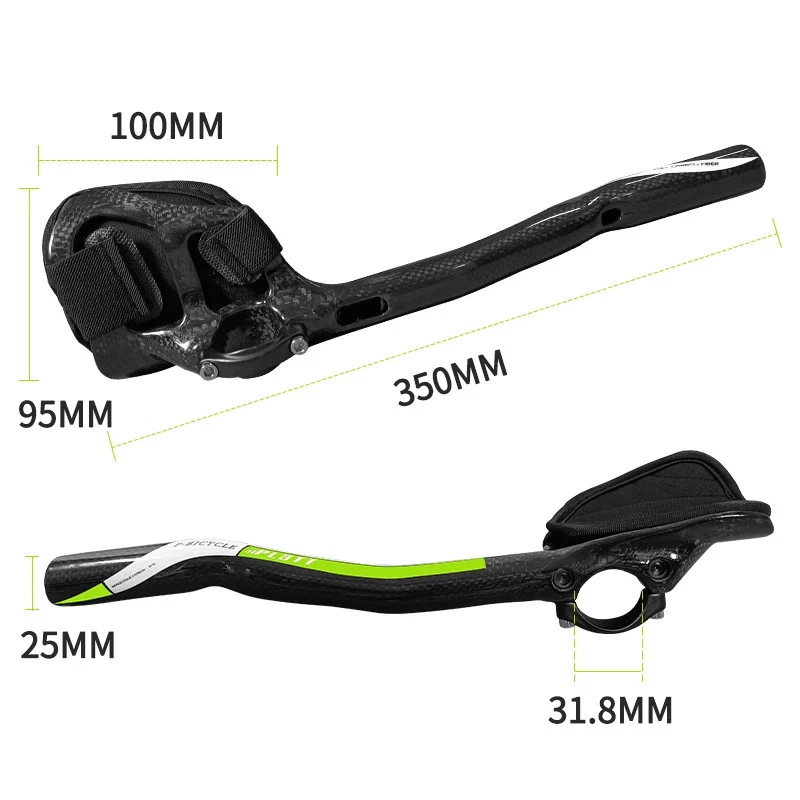 Рукоятка из углеродного волокна TT штанга опора дорожного велосипеда длина ручки 340 мм зажим 31. 8 мм - Изображение 2 из 4