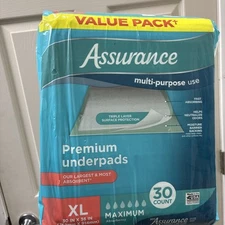 EQUATE 136041 Assurance Premium Quilted Underpad, Size XL - 30 Count