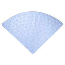 Non Slip Shower Mat 21"x21" Triangle Shower Mats with Suction Cups, Light Blue