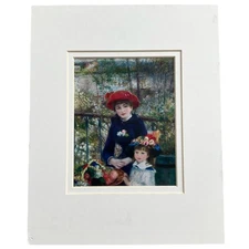 Renoir Two Sisters on the Terrace Matted Print Art Institute Chicago Print 8x10"