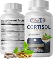 Super Cortisol Supplement Ashwagandha Relieve Stress w/Rhodiola, L-Theanine USA