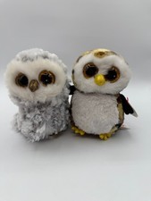 New Lot Ty Beanie Boos Owliver Brown White Owlette Owl 6" Stuffed Animal Plush