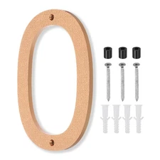 10 Inch House Number, House Address Numbers Sign Large Floating, Gold, 0