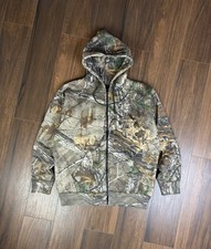 Vintage Real Tree Camouflage Zip Up Hoodie Mens M Brown
