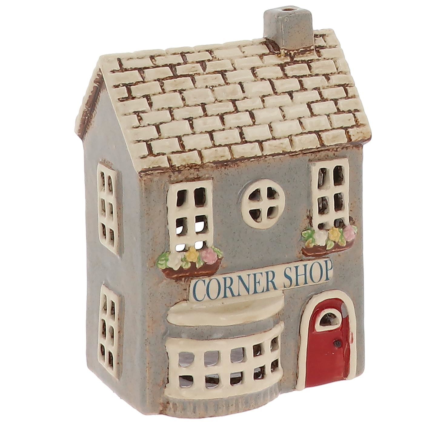 Shudehill Giftware Village Pottery Corner Shop Ceramic Tealight Holder