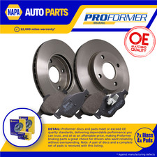2x Vented Brake Discs and Pads fits FORD FUSION TDCi 1.4D Front 02 to 12 258mm