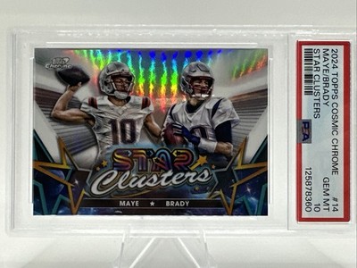 2024 Topps Cosmic Chrome #14 Star Clusters Drake Maye Tom Brady PSA 10 Patriots