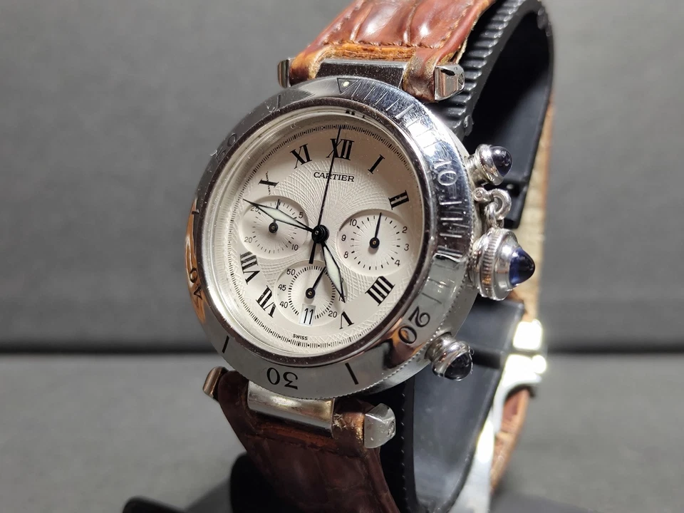 Cartier Pasha Chronograph 1050 Avorio Men's All Working 38 mm - Imagen 3 de 4