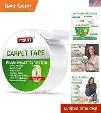 Heavy Duty Double Sided Carpet Tape - Waterproof Heat-Resistant, 2" x 10yd
