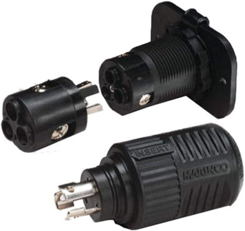 Compact 3 Wire Connector Kit: Plug, Receptacle & Adapter for Easy Installation - Image 2 of 3
