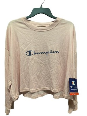 Champion Women's Sleep Cropped Tee Script Logo CSLCPT