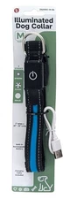 sona Illuminated Blue 15"-19" Long Heavy-Duty Rechargeable Collar ~ 2520DC-M-BL