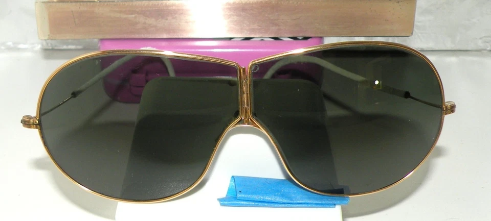 GAFAS DE SOL ÓPTICAS AMERICANAS VINTAGE AÑOS 20 SPORTGLAS AVIATOR/MOTOCICLETA 1/10 12K GF Foto 4 de 4