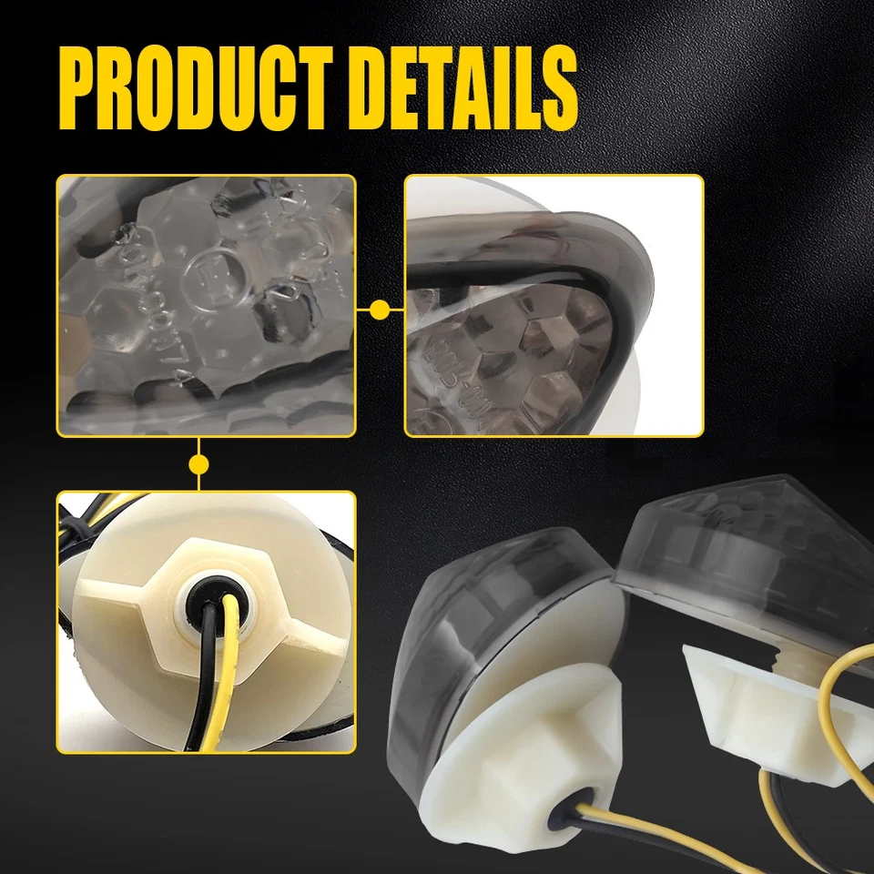 1 par de intermitentes LED de montaje empotrado de humo para Yamaha YZF R1 R6 R6S Foto 3 de 4