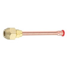 Brass Pipe Fitting, 1/4"SAE x 1/4" OD Flare Adapter with Copper Tube