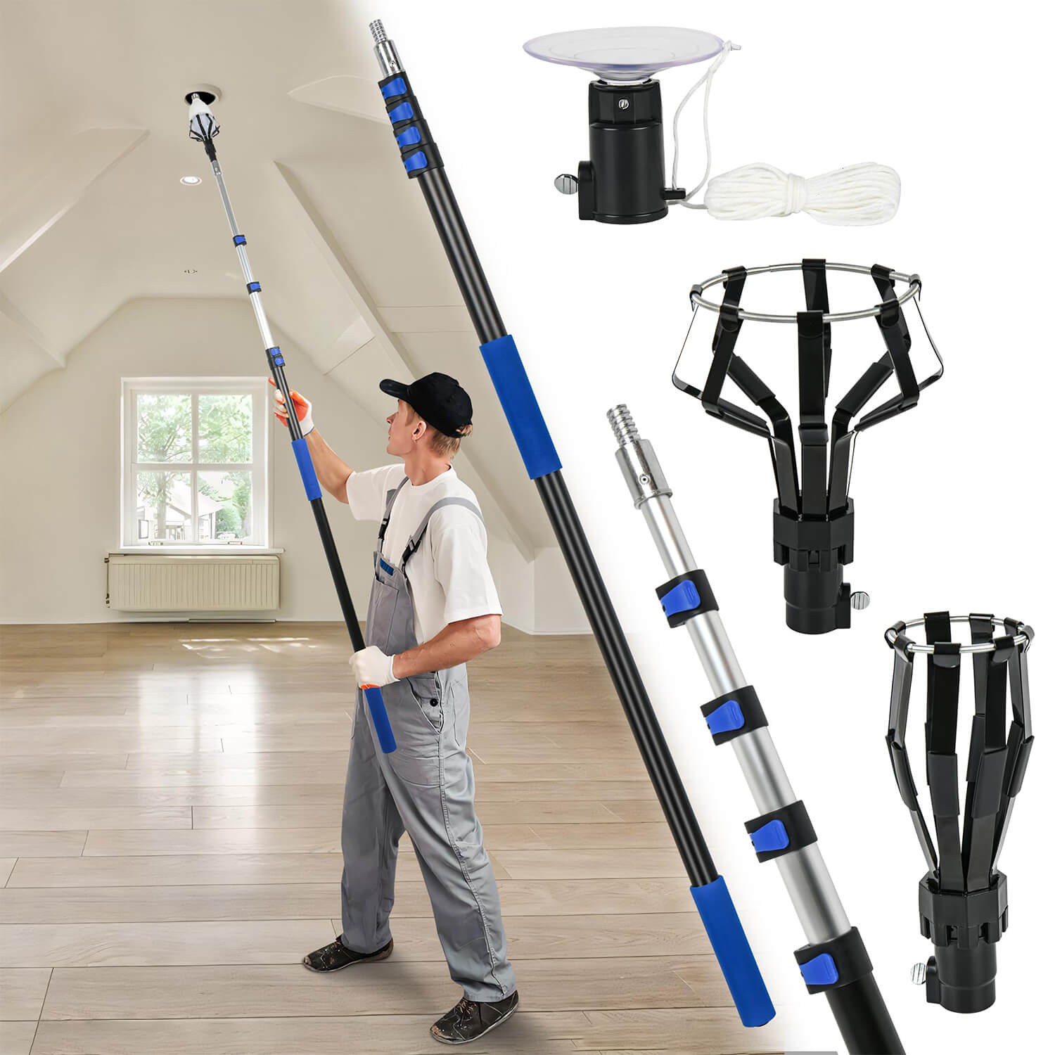 26FT Reach Light Bulb Changer for High Ceilings -Light Bulb 