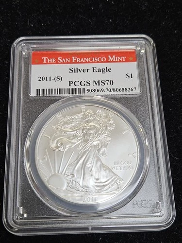 2011 (S) Silver Eagle PCGS MS70 The San Francisco Mint Red Label
