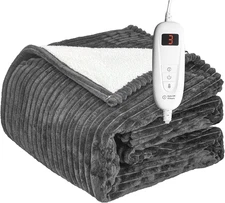 Heated Blanket Throw Electric Blanket Throw,50"X60" Heating Blanket, 6 Levels Fa